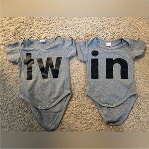 TWIN baby onesie set